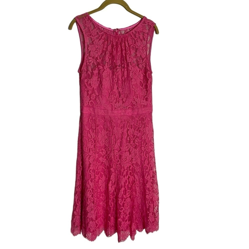 ML Monique Lhuillier Pink Lace Formal Bridesmaid Dress 6